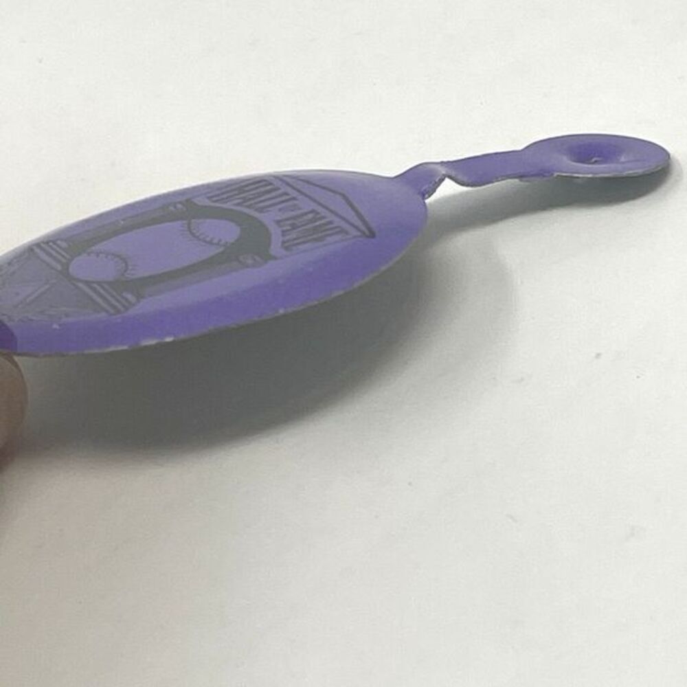 VTG Baseball Hall of Fame Pin Purple Metal Fold Over Tab Pinback Cooperstown NY - Picture 5 of 12